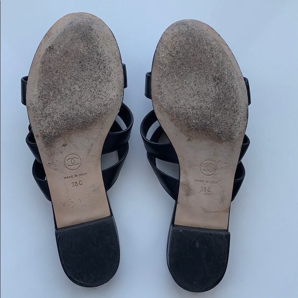 SOLD Chanel CC Sandals Sz 38C - Picture 11 of 13